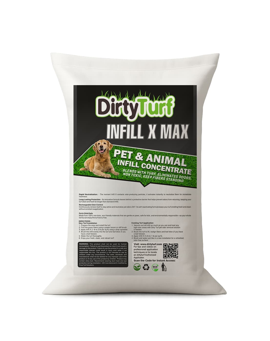 Dirty Turf™ Infill X Max — Heavy-Duty Pet Turf Odor Eliminator & Stabilizer